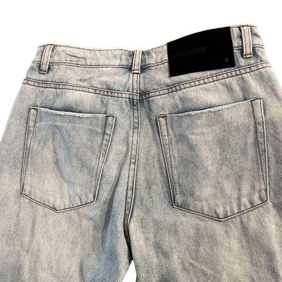 One Teaspoon Wilde Blue Truckers Mid Rise Straight Leg Distressed Rigid Jeans 27 - Picture 8 of 10